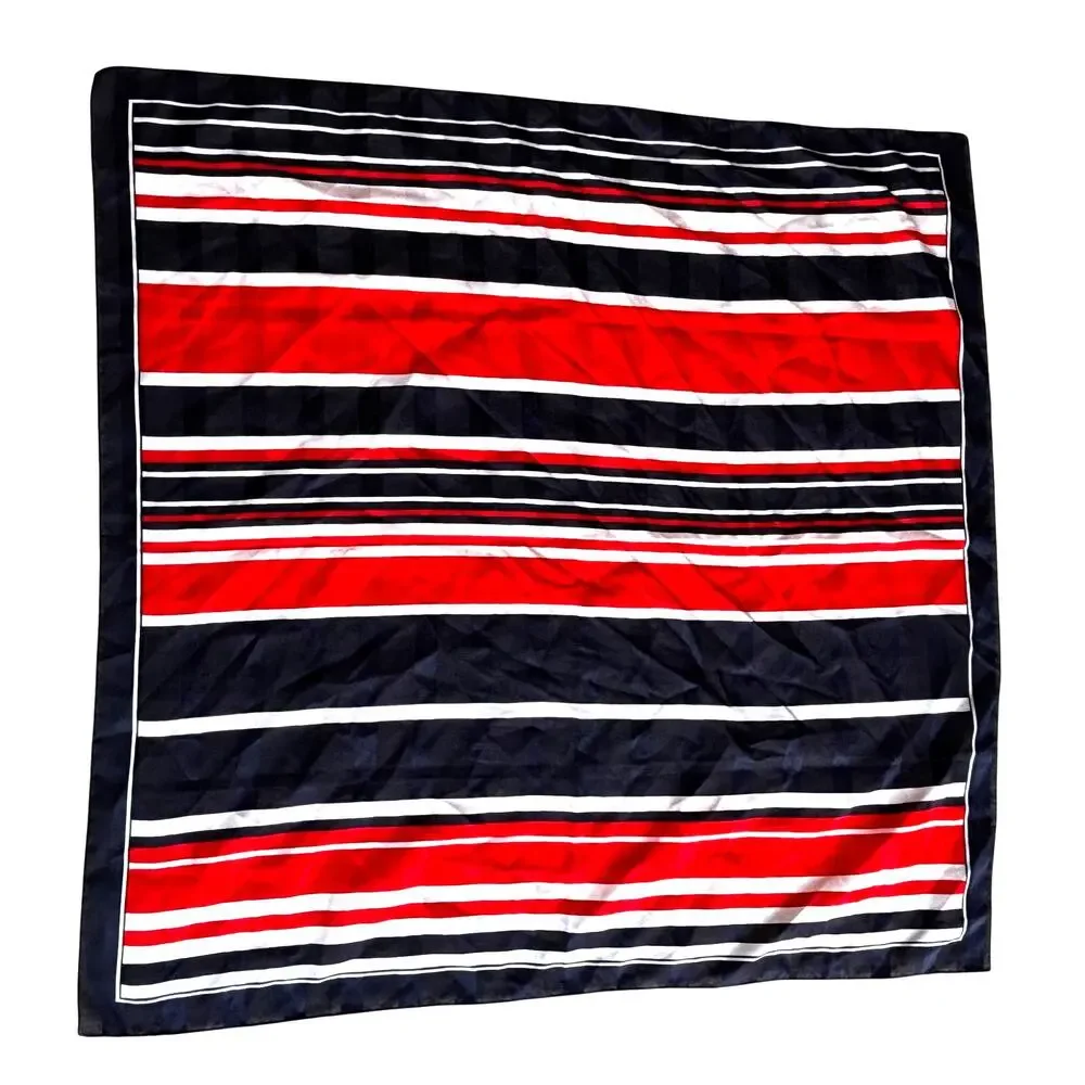 Vintage red white & blue scarf silky burnout stripe mod 30